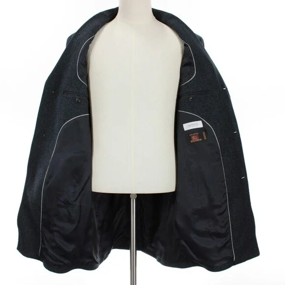 Cardinal of Canada NWT Top Coat Size 40R US Blue & Black Herringbone Wool/Cash